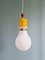 Spanish Opaline Bulb Suspension from Metalarte, 1980s 1