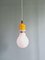 Spanish Opaline Bulb Suspension from Metalarte, 1980s 10