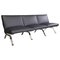 Modern Italian Black Leather Three-Seater Sofa attributed to Gastone Rinaldi for Rima, 1970s 1