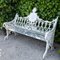 White Garden Bench in Cast Iron 5