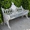 White Garden Bench in Cast Iron 1