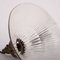 Abgewinkelter Vintage Glasschirm aus Messing von Holophane 4