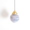 Globes Hängelampe aus marmoriertem Muranoglas mit Beschlägen aus satiniertem Messing 1