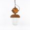 Large Czech Industrial Rusted Pendant Light, Image 1
