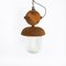 Large Czech Industrial Rusted Pendant Light, Image 16