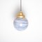 Lámpara colgante en forma de globo de cristal de Murano con accesorios de latón satinado, Imagen 4