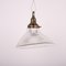 Lampada da soffitto vintage in vetro ad angolo Holophane con gallerie in ottone, Immagine 2