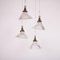 Vintage Holophane Angled Glass Ceiling Light with Brass Galleries 7