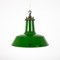 Lámpara colgante de fábrica industrial esmaltada en verde de Revo Tipton, Imagen 1