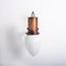 Lámpara de pared de vidrio opalino con soportes ajustables de cobre, Imagen 5
