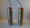 Lámparas colgantes danesas trombón de Jo Hammerborg para Fog & Morup, años 60. Juego de 2, Imagen 8