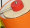 Lámpara de mesa en rojo naranja, años 70, Imagen 7