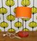 Lámpara de mesa en rojo naranja, años 70, Imagen 4