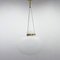 Large Opaline Glass & Brass Pendant Light, 1970s, Image 1