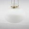 Large Opaline Glass & Brass Pendant Light, 1970s 4