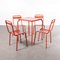 French Outdoor Table and Chairs attributed to Tolix, 1950s, Set of 5 1