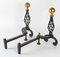 Wrought Iron Andirons, 1940s, Set of 2 8