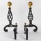 Wrought Iron Andirons, 1940s, Set of 2 3