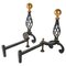 Wrought Iron Andirons, 1940s, Set of 2 2