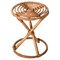 Tabouret Rond Mid-Century en Rotin et Bambou, Italie, 1960s 1