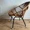 Italian Bamboo Seat with Black Frame, 1960s 2