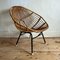 Italian Bamboo Seat with Black Frame, 1960s 1