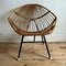 Italian Bamboo Seat with Black Frame, 1960s 8
