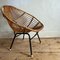 Italian Bamboo Seat with Black Frame, 1960s 4