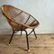 Italian Bamboo Seat with Black Frame, 1960s, Image 4