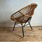Italian Bamboo Seat with Black Frame, 1960s 7