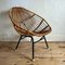 Italian Bamboo Seat with Black Frame, 1960s 9