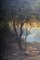 Artista romántico, paisaje de río, siglo XIX, pintura al óleo, enmarcado, Imagen 13
