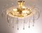 Murano Glass Ceiling Light in Pure Crystal Color with Handmade Leaves and Drops, Italy, 1990s 5