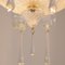 Murano Glas Deckenlampe in Pure Crystal Farbe mit handgefertigten Blättern und Tropfen, Italien, 1990er 8