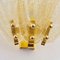 Large Wall Lights with 3 Murano Glass Amber Color Leaves and Gold Structure, Italy 8