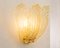 Large Wall Lights with 3 Murano Glass Amber Color Leaves and Gold Structure, Italy, Image 2