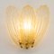 Large Wall Lights with 3 Murano Glass Amber Color Leaves and Gold Structure, Italy 4
