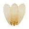 Large Wall Lights with 3 Murano Glass Amber Color Leaves and Gold Structure, Italy, Image 1