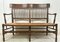 French Elm Rush Seat Bench, 1880s 2