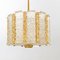 Ceiling Lamp in Brass and Molded Glass by Carl Fagerlund for Orrefors, Sweden, 1960s 2