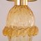 Murano Glass Table Lamps in Amber Color with Golden Elements, Italy, 1990s, Set of 2 9