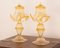 Bernsteinfarbene Tischlampen aus Muranoglas mit goldenen Elementen, Italien, 1990er, 2er Set 2