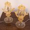 Lámparas de mesa de cristal de Murano en color ámbar con elementos dorados, Italia, años 90. Juego de 2, Imagen 4