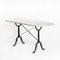 Large Vintage Marble Bistro Table in Godin Cast Iron Feet, France, 1970s 6