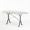 Large Vintage Marble Bistro Table in Godin Cast Iron Feet, France, 1970s 2