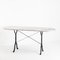 Large Vintage Marble Bistro Table in Godin Cast Iron Feet, France, 1970s 1