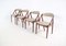 Teak Dining Chairs attributed to Kai Kristiansen for Schou Andersen, 1960s, Set of 4 3