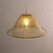 Vintage Murano White Glass Ceiling Lamp in Amber with Balotton, Italy, 1980s 3