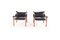 Fauteuils Noirs en Palissandre par Arne Norell, 1960s, Set de 2 1