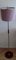 Deutsche Vintage Stehlampe mit Fuß und Griff aus Teakholz & verchromtem Metallstab & Rosafarbenem Schirm mit Kunststoffdiffusor, 1970er 2